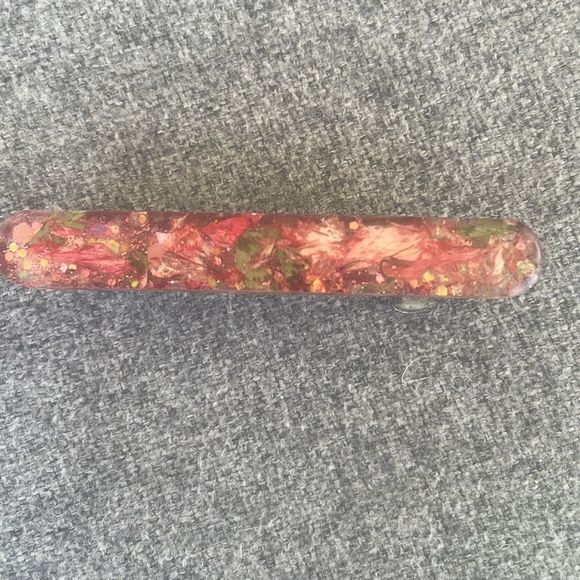 #107 Pressed Flower French Barrett Hair Clip - Picture 7 of 17